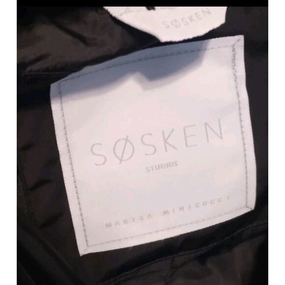 Søsken Studios Jazzy Black Genuine Down Fill Quilted Puffer Jacket Coat Parka XL - Picture 4 of 14